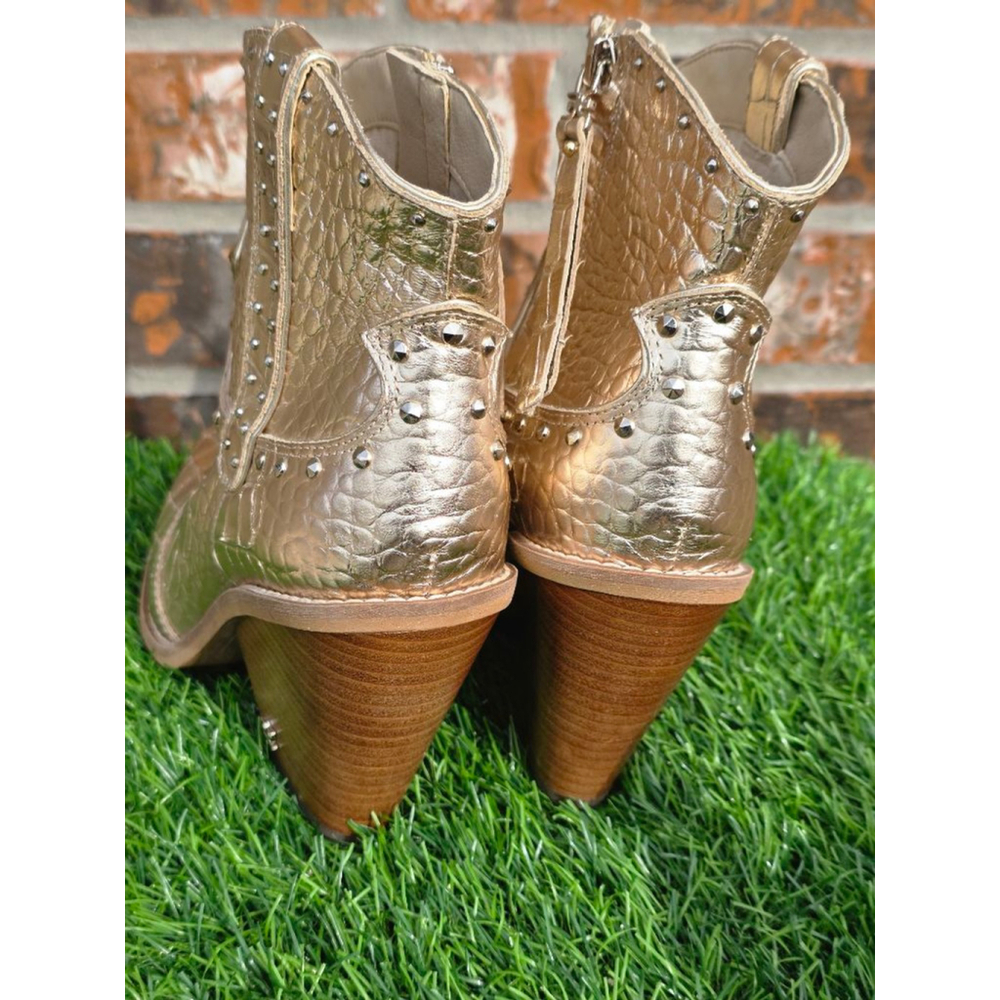Sam Edelman Gold Iris Western Studded Ankle Booties – Women’s Size 8 - Picture 3 of 6